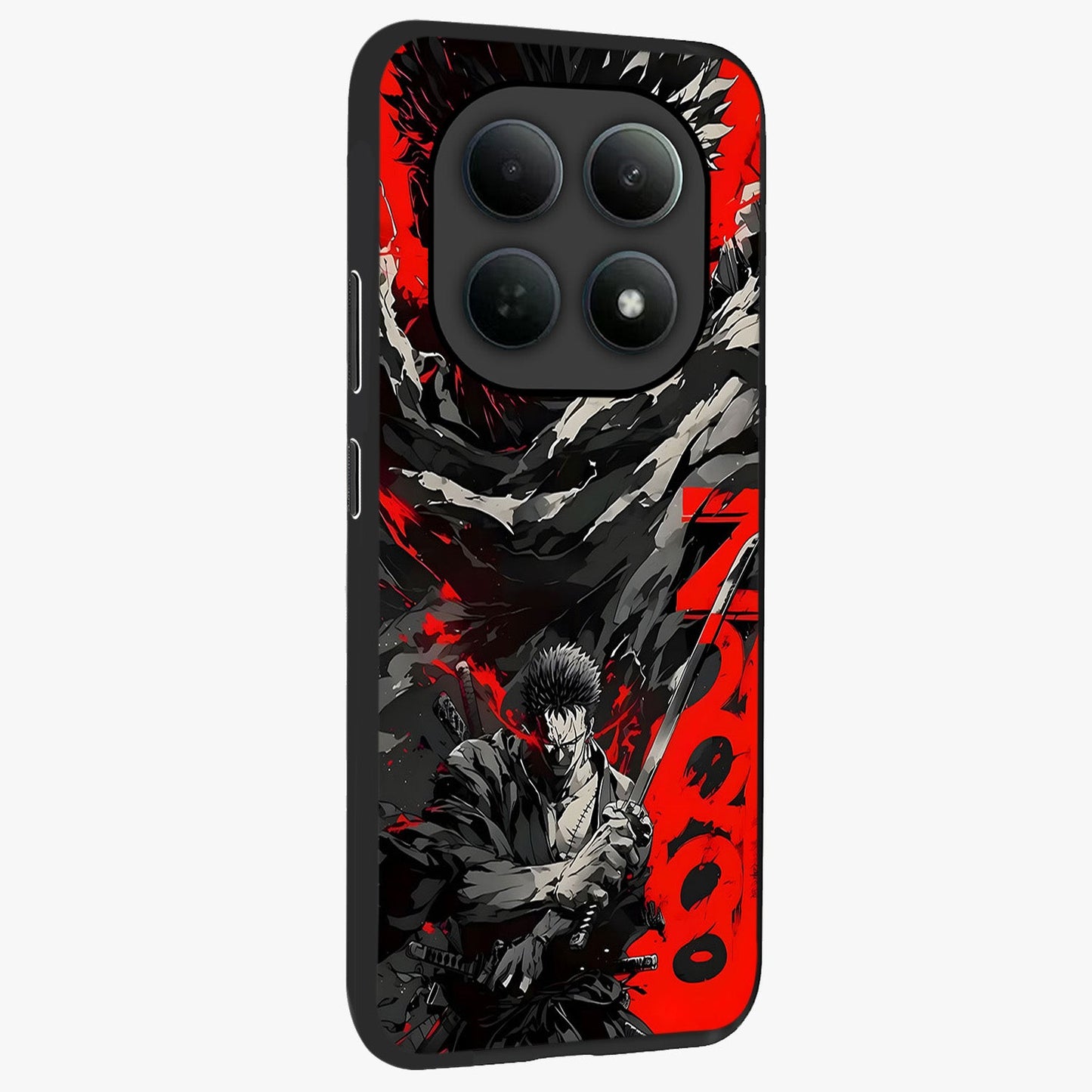 Demon Sword Resolve Glass Case upright view showcasing dramatic warrior artwork with intense battle theme.