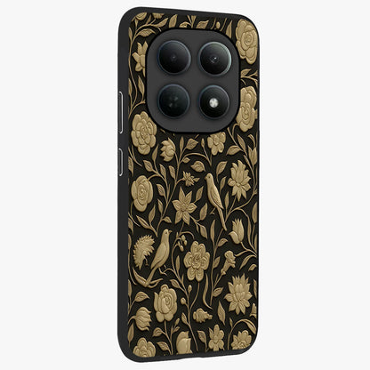 Golden Evil Eye Mandala Glass Case upright view showcasing decorative evil eye mandala artwork with spiritual aesthetic style.