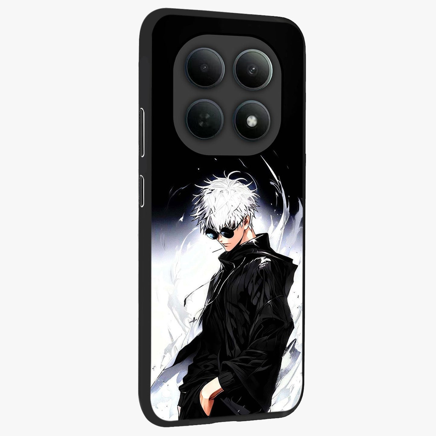 Limitless Shadow King Glass Case upright view showcasing bold shadow warrior artwork with epic fantasy theme.