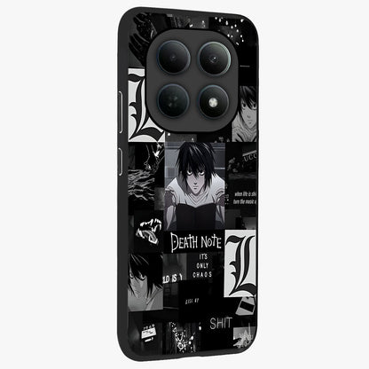 Midnight Chaos Mind Glass Case upright view showcasing expressive abstract artwork with bold dark theme.