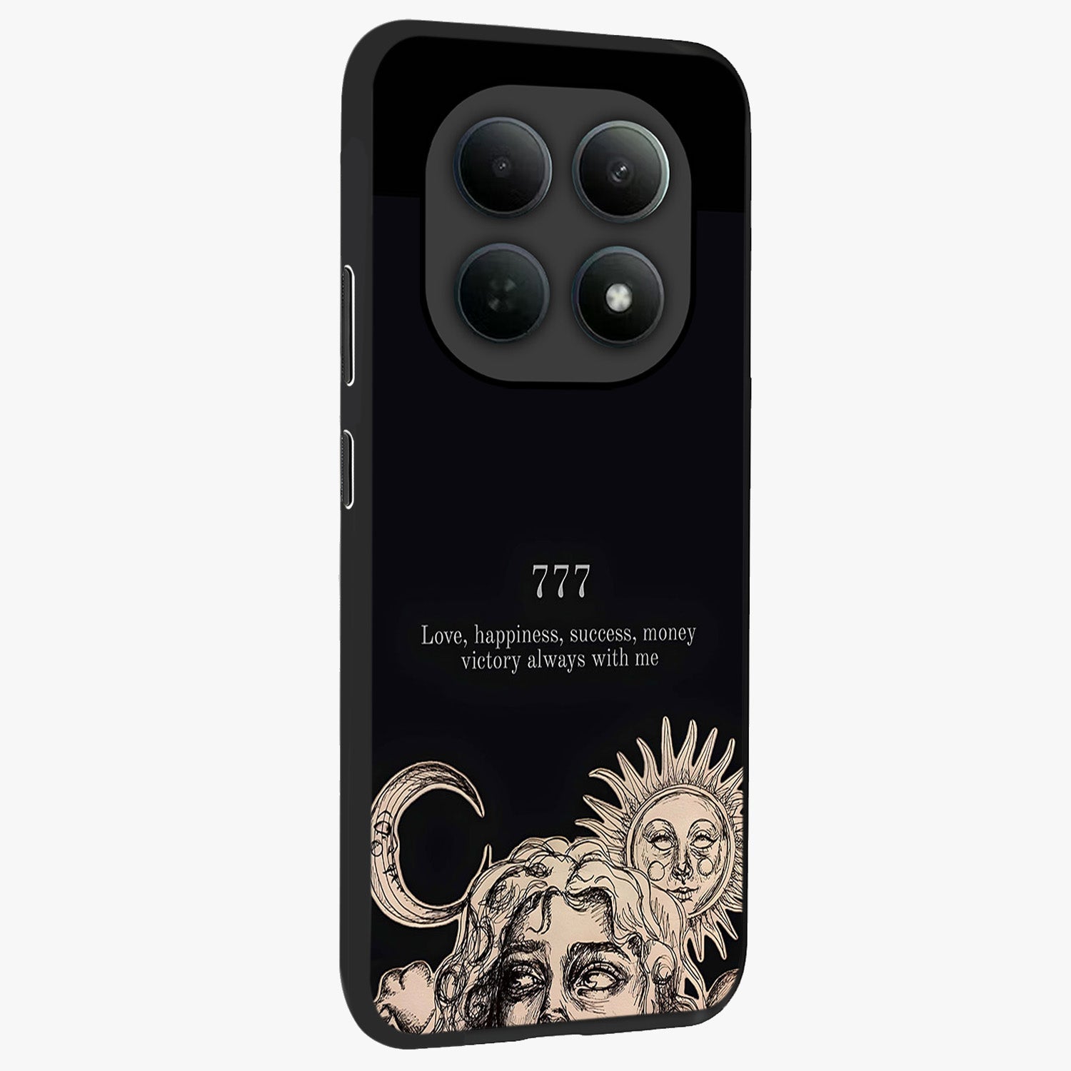 Mystic Victory Aura Glass Case upright view showcasing powerful victory themed artwork with spiritual energy vibe.