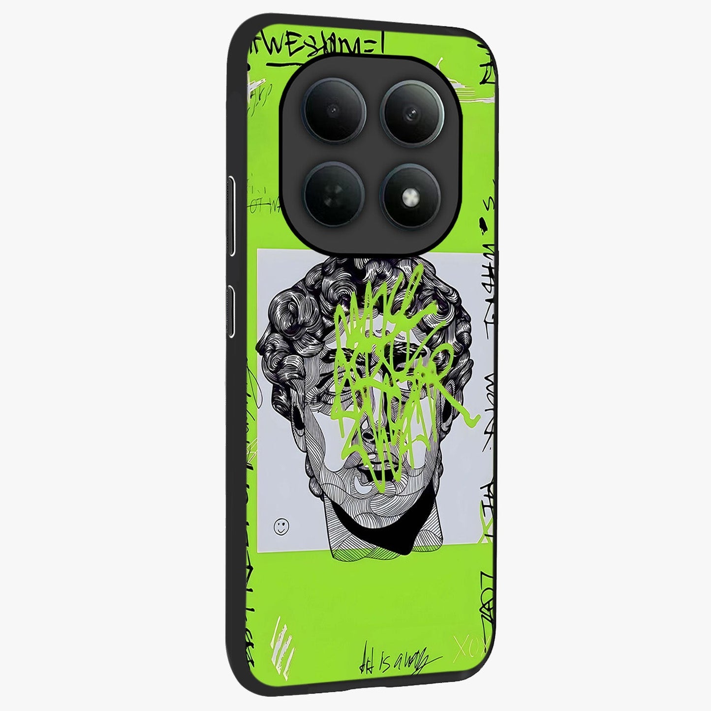 Neo Graffiti Rebellion Glass Case upright view showcasing colorful graffiti artwork with bold modern street style.