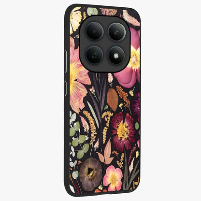 Petal Dream Tapestry Glass Case upright view showcasing detailed floral tapestry artwork with artistic nature theme.
