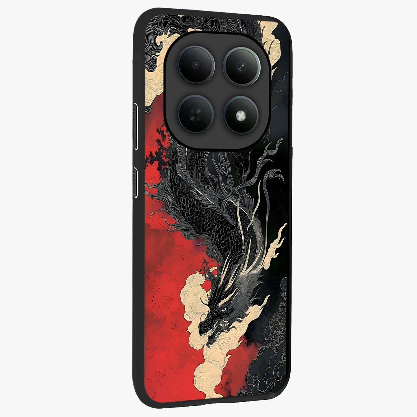 Shadow Dragon Fury Glass Case upright view showcasing intense dragon artwork with dramatic shadow theme.
