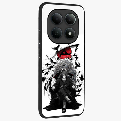 Uchiha Shadow Throne Glass Case upright view showcasing magical underwater galaxy artwork with vibrant cosmic theme.