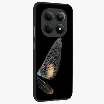 Whispers Of Wings Glass Case upright view showcasing elegant wing artwork with light airy theme.