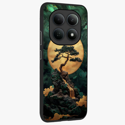 Zen Moon Rise Glass Case upright view showcasing serene moon artwork with tranquil night theme.
