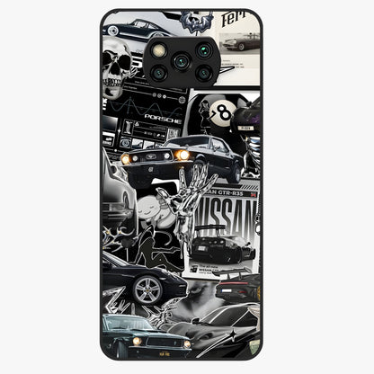Aesthetic Dark Love Glass Case showing flat back view with dark romantic artwork and glossy glass finish.