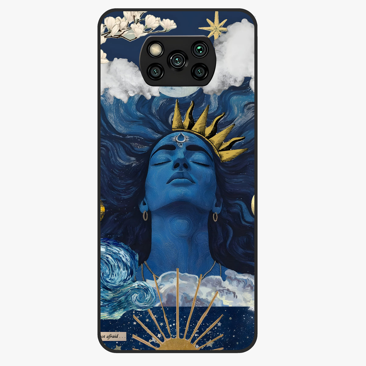 Aesthetic Lord Shiva Glass Case showing flat back view with divine Shiva artwork and glossy glass finish.