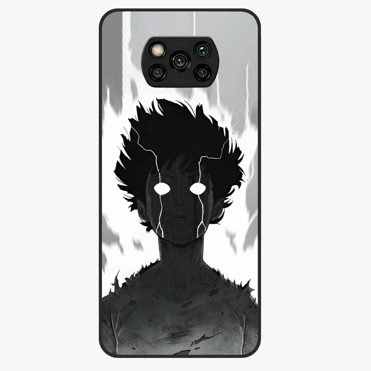 Awakened Inner Rage Glass Case showing flat back view with intense artistic artwork and glossy glass finish.