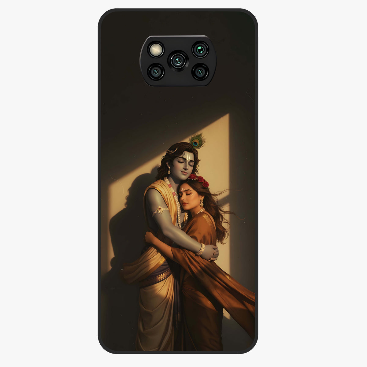 Divine Eternal Love Glass Case showing flat back view with spiritual love themed artwork and glossy glass finish.