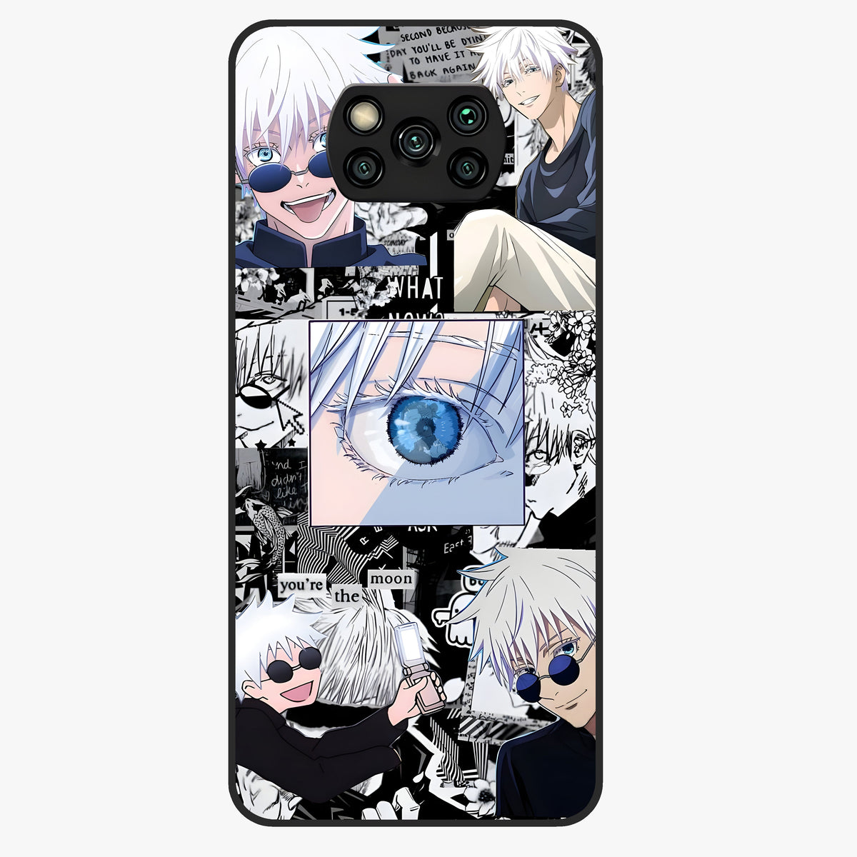 Infinity Sorcerer Chaos Glass Case showing flat back view with mystical sorcerer themed artwork and glossy glass finish.
