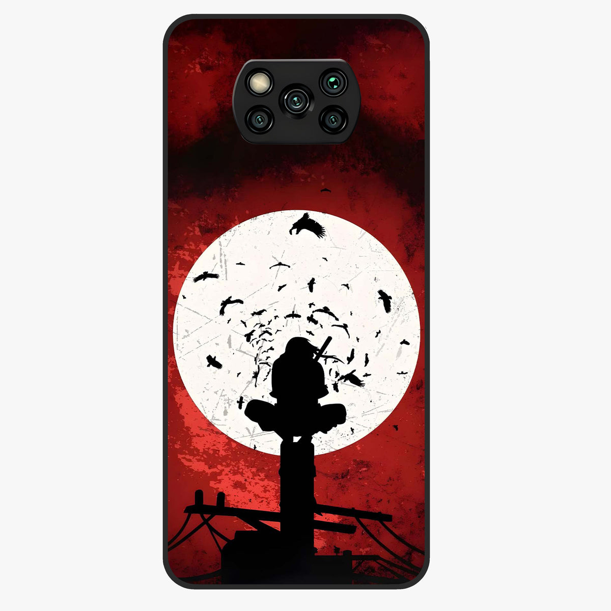 Itachi Limited Edition Naruto Anime Glass Case showing flat back view with iconic anime character artwork and glossy glass finish.
