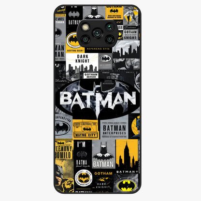 Knight Gotham Rise Glass Case showing flat back view with dark hero inspired artwork and glossy glass finish.
