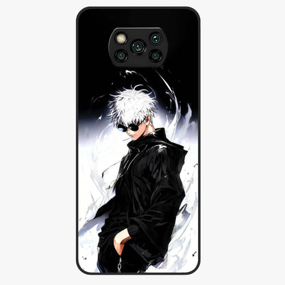 Limitless Shadow King Glass Case showing flat back view with powerful shadow warrior artwork and glossy glass finish.