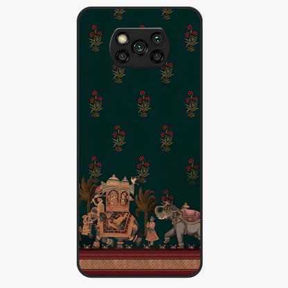 Macmerise Glass Case showing flat back view with stylish modern artwork and glossy glass finish.