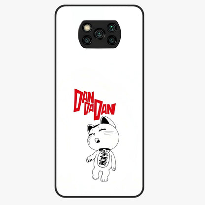Playful Spirit Charm Glass Case showing flat back view with cheerful charm themed artwork and glossy glass finish.