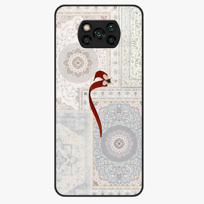 White Aesthetic Bow Glass Case showing flat back view with minimal bow artwork and glossy glass finish.