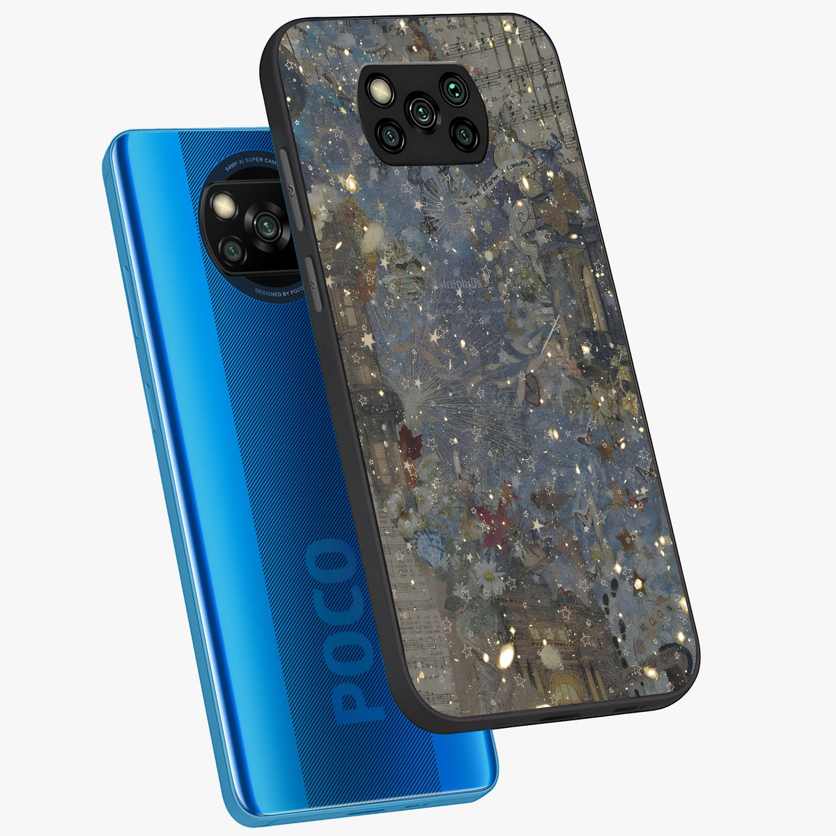 Aesthetic Astrolophia Glass Case displayed in angled mockup highlighting artistic aesthetic elements and smooth glass surface.