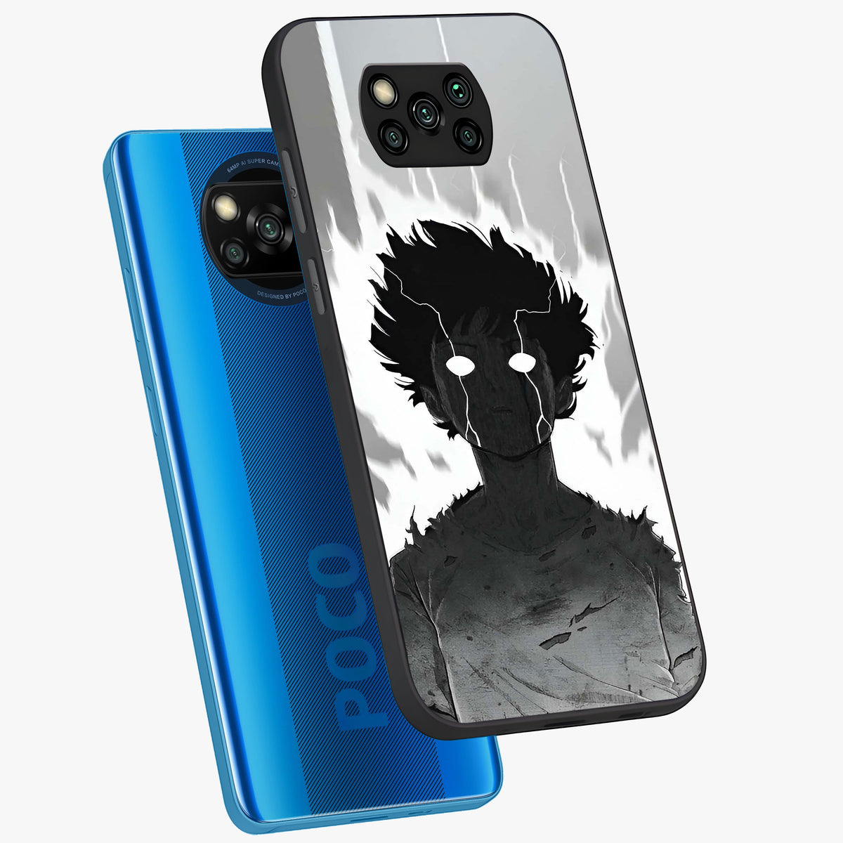 Awakened Inner Rage Glass Case displayed in angled mockup highlighting powerful graphic design and bold artistic theme.