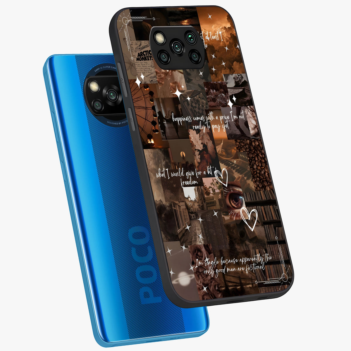 Bittersweet Aesthetic Chaos Glass Case displayed in angled mockup highlighting expressive abstract artwork and edgy aesthetic theme.