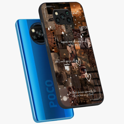 Bittersweet Aesthetic Chaos Glass Case displayed in angled mockup highlighting expressive abstract artwork and edgy aesthetic theme.
