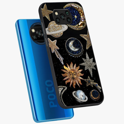 Celestial Gem Constellations Glass Case displayed in angled mockup highlighting gemstone inspired constellation design.