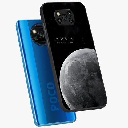 Cosmic Moon Glow Glass Case displayed in angled mockup highlighting celestial moon design with cosmic aesthetic theme.