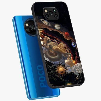 Galactic Divine God Glass Case displayed in angled mockup highlighting powerful celestial deity illustration with galactic aesthetic.