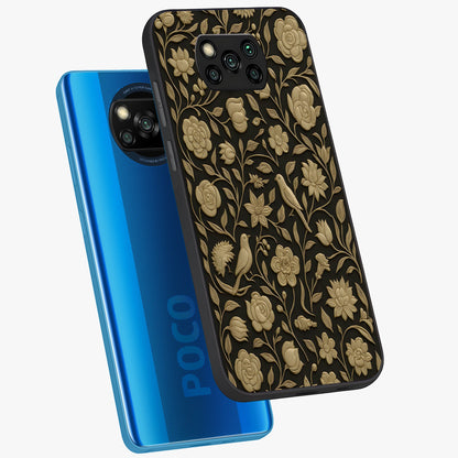 Golden Evil Eye Mandala Glass Case displayed in angled mockup highlighting protective evil eye symbol with golden mandala design.