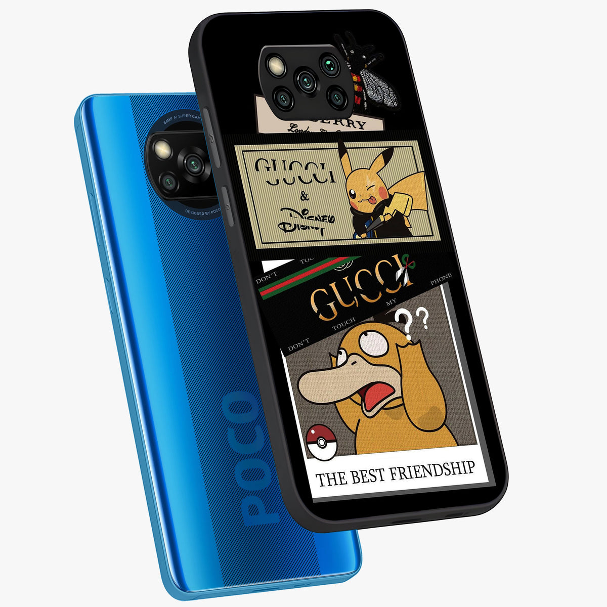 Gucci Play Mashup Glass Case displayed in angled mockup highlighting stylish fashion mashup design with bold aesthetic.