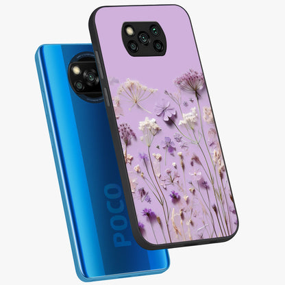 Lavender Blossom Dream Glass Case displayed in angled mockup highlighting dreamy lavender flower design with calming aesthetic style.