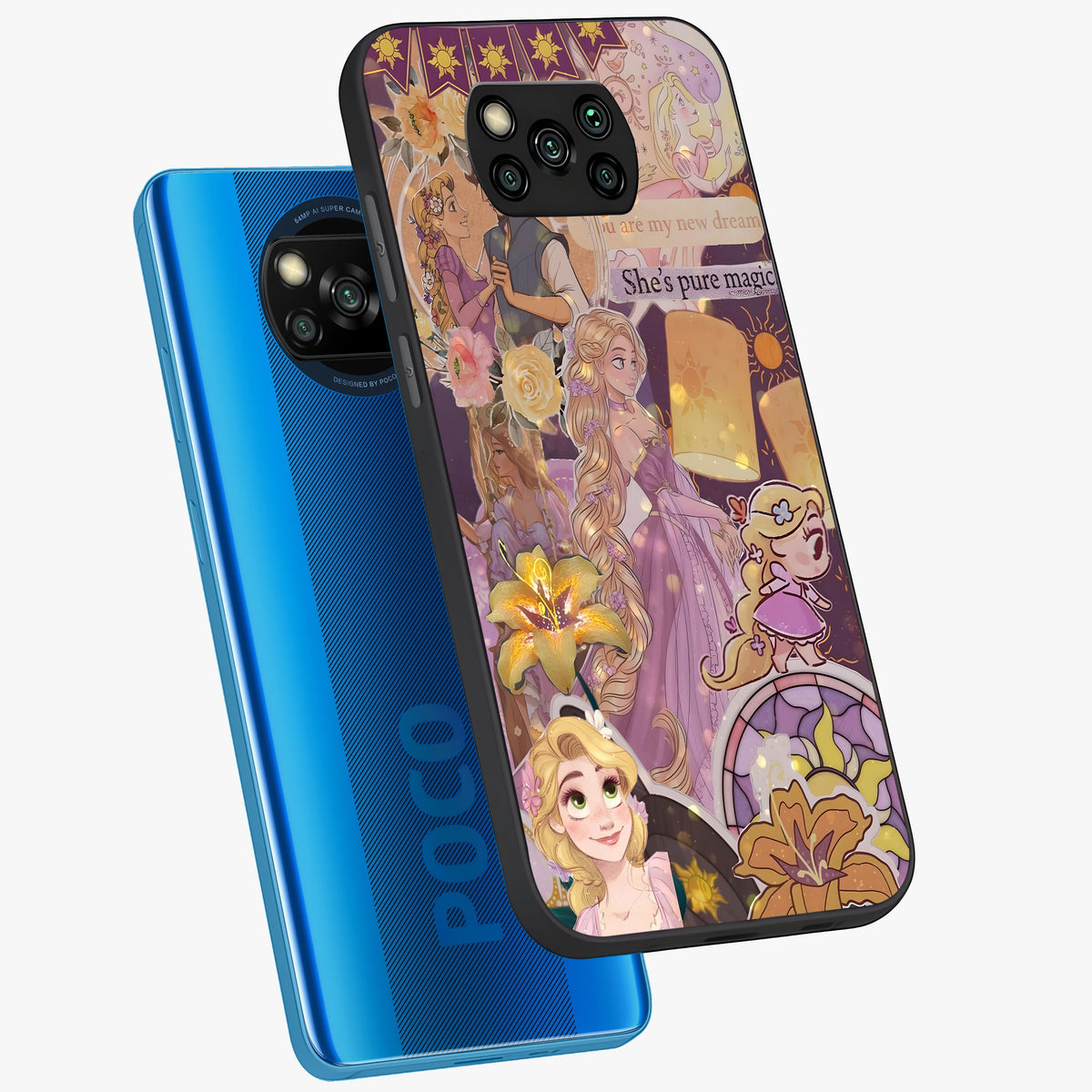 Magical Tangled Dream Glass Case displayed in angled mockup highlighting whimsical fantasy design with magical aesthetic.