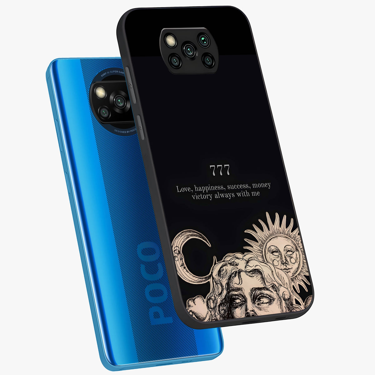 Mystic Victory Aura Glass Case displayed in angled mockup highlighting energetic aura design with bold mystical aesthetic.