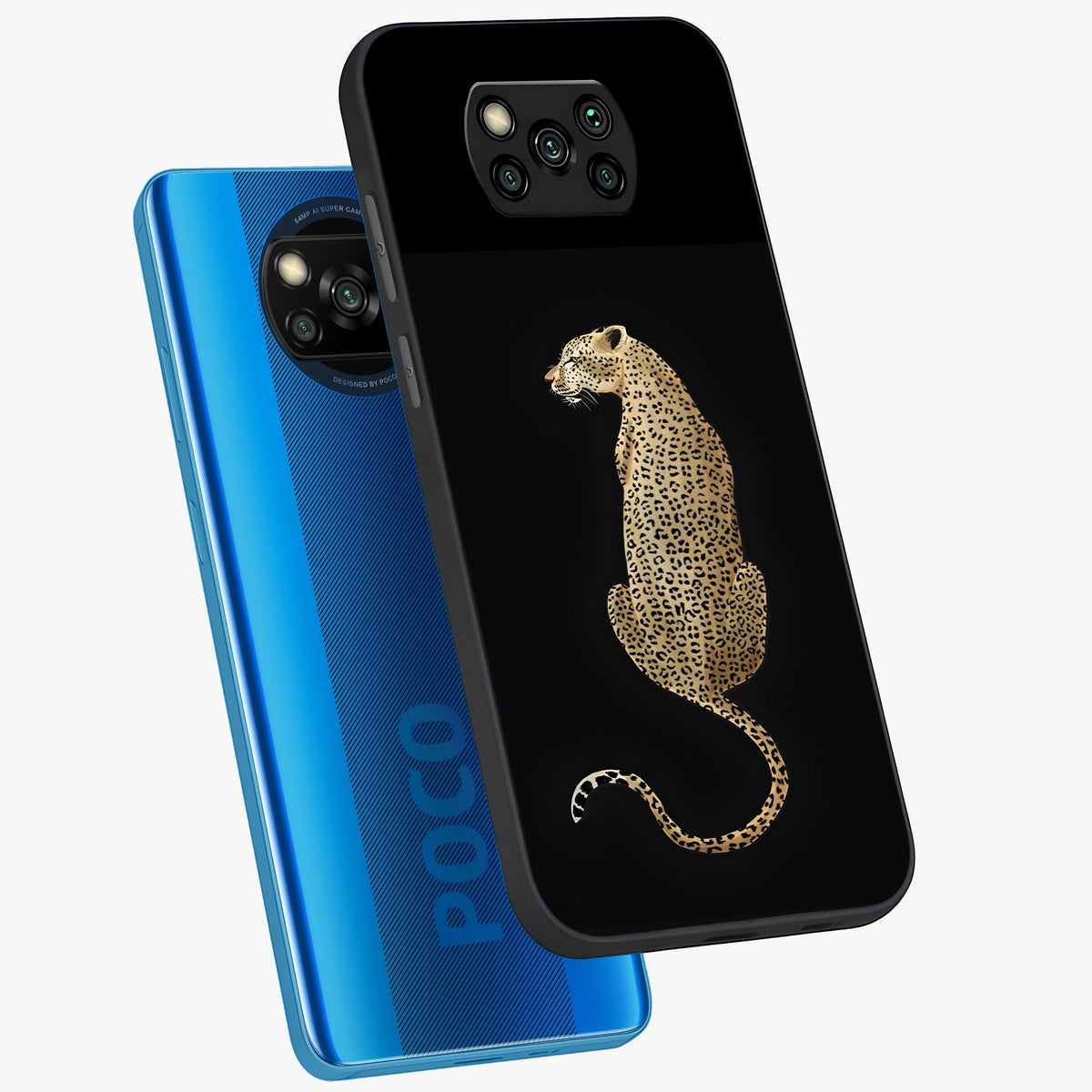 Regal Leopard Glass Case displayed in angled mockup highlighting powerful animal illustration with stylish wild aesthetic.