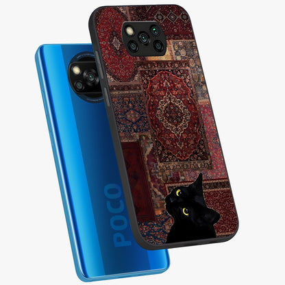 Regal Magic Cat Apple Glass Case displayed in angled mockup highlighting whimsical feline design with fantasy aesthetic.