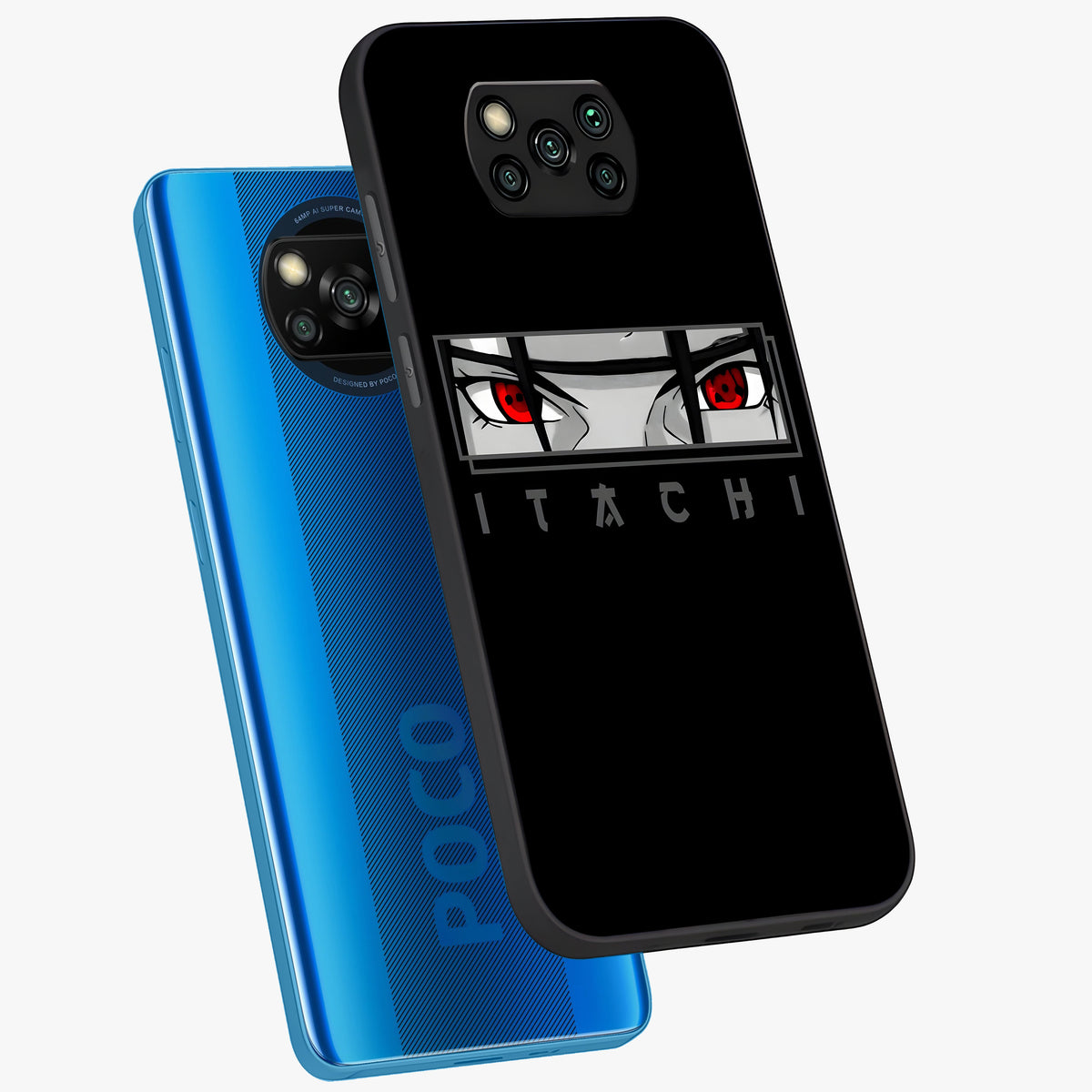 Scarlet Gaze Dominance Glass Case displayed in angled mockup highlighting intense visual design with bold scarlet aesthetic.
