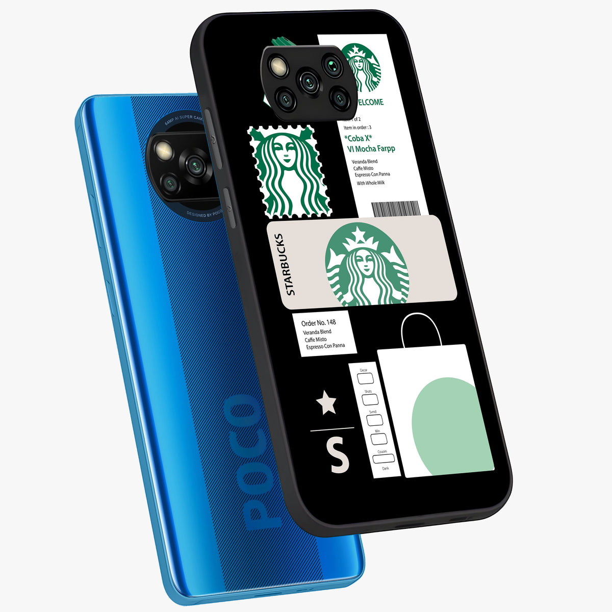 Starbucks Mocha Glass Case displayed in angled mockup highlighting stylish mocha themed design with cozy café aesthetic.