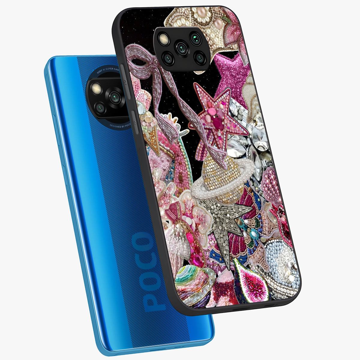 Starlit Jewel Dream Glass Case displayed in angled mockup highlighting glowing celestial jewel design with dreamy aesthetic.