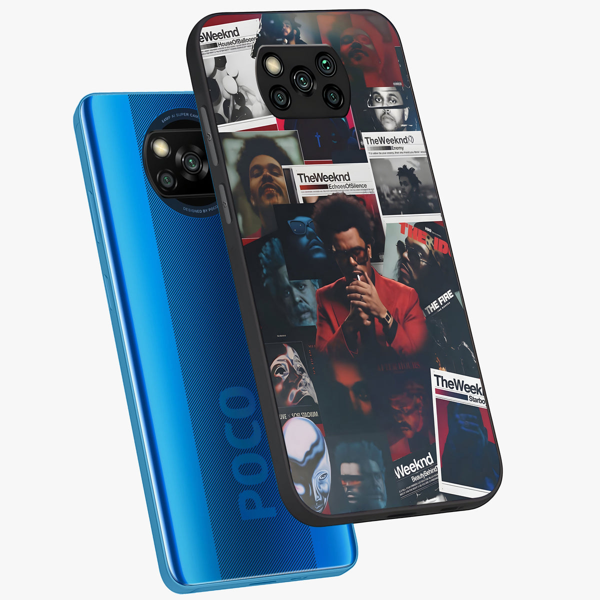 The Weeknd Glass Case displayed in angled mockup highlighting stylish pop culture inspired design with modern aesthetic.