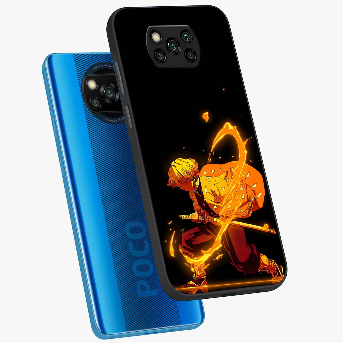 Thunder Flame Execution Glass Case displayed in angled mockup highlighting dramatic fire themed design with intense fantasy aesthetic.