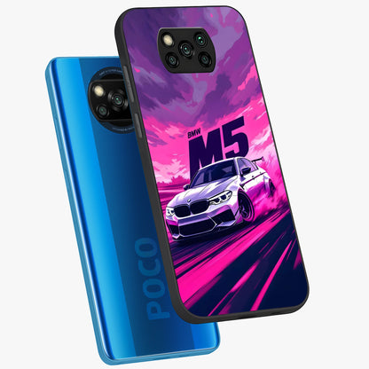 Velocity Drift Pulse Glass Case displayed in angled mockup highlighting dynamic drift design with sporty automotive aesthetic.