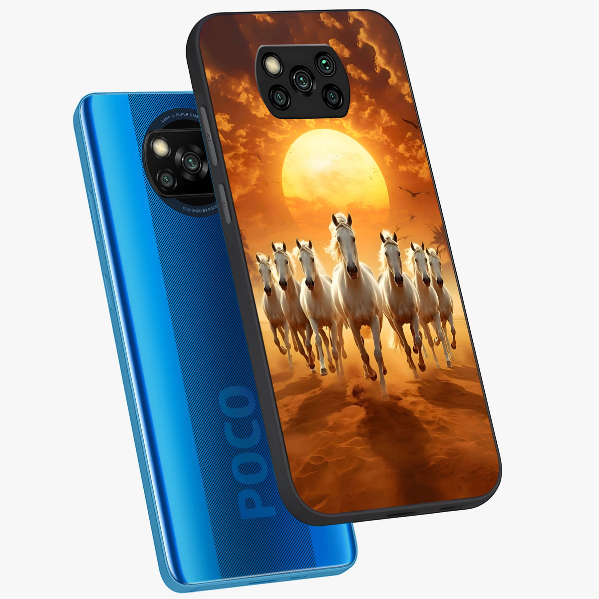 Wild Sunset Majesty Glass Case displayed in angled mockup highlighting vibrant sunset sky design with scenic aesthetic.