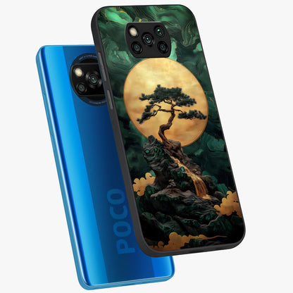 Zen Moon Rise Glass Case displayed in angled mockup highlighting peaceful lunar design with zen aesthetic style.