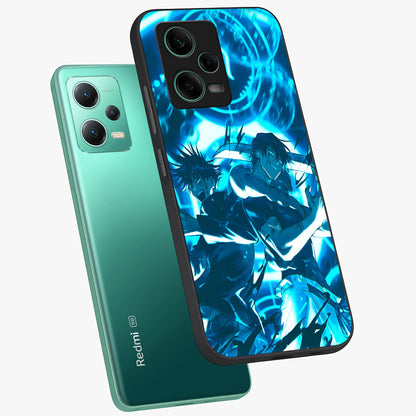 Cursed Energy Clash Glass Case showing flat back view with intense cursed energy artwork and glossy glass finish.