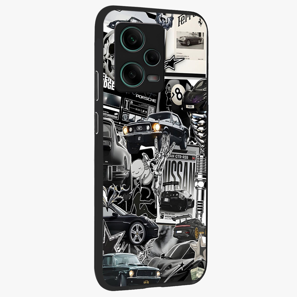 Aesthetic Dark Love Glass Case displayed in angled mockup highlighting moody aesthetic design and bold love theme.