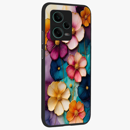 Artlyn Grace Flower Pattern Glass Case displayed in angled mockup highlighting delicate flower pattern design and smooth glass surface.