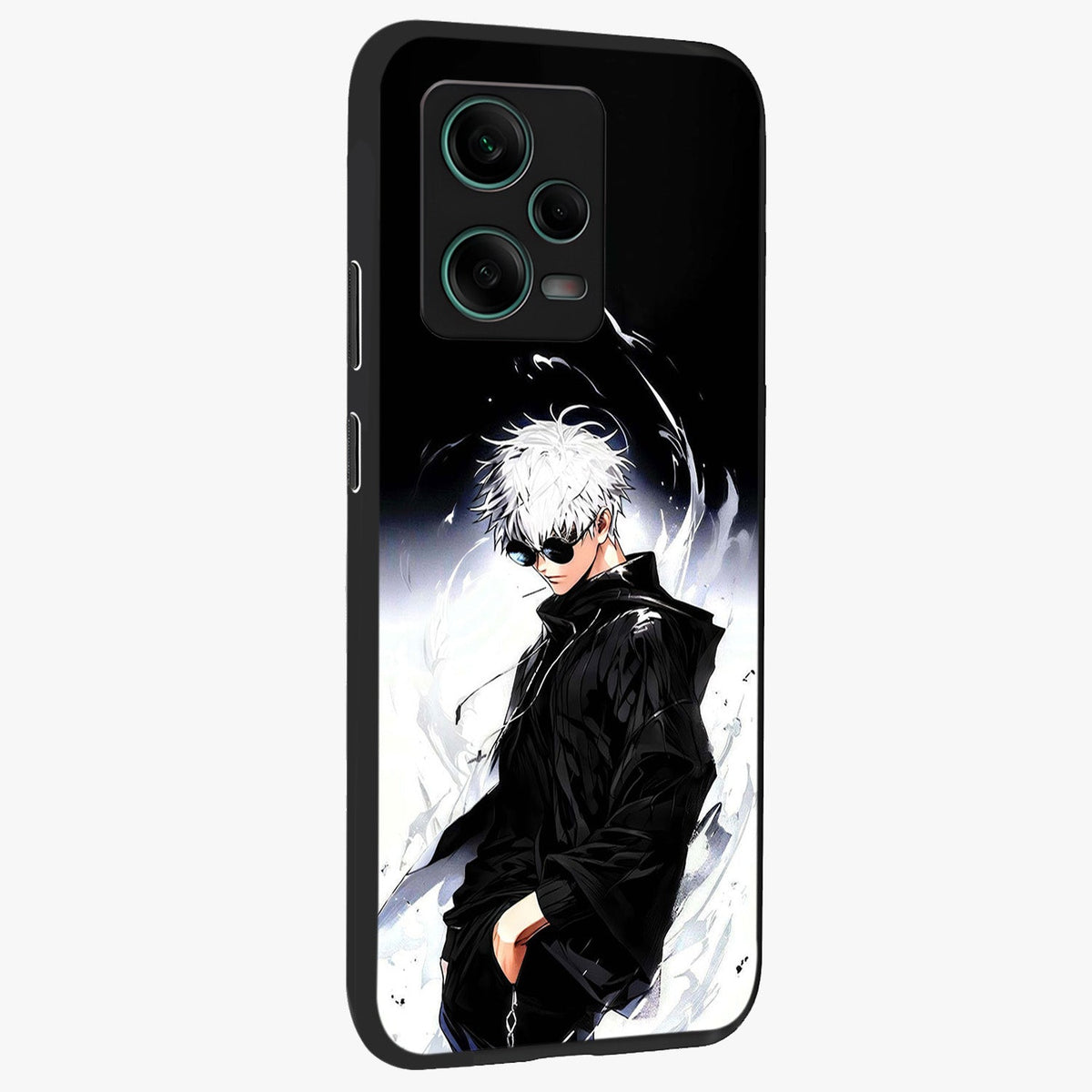 Limitless Shadow King Glass Case displayed in angled mockup highlighting dramatic dark hero design with intense aesthetic.