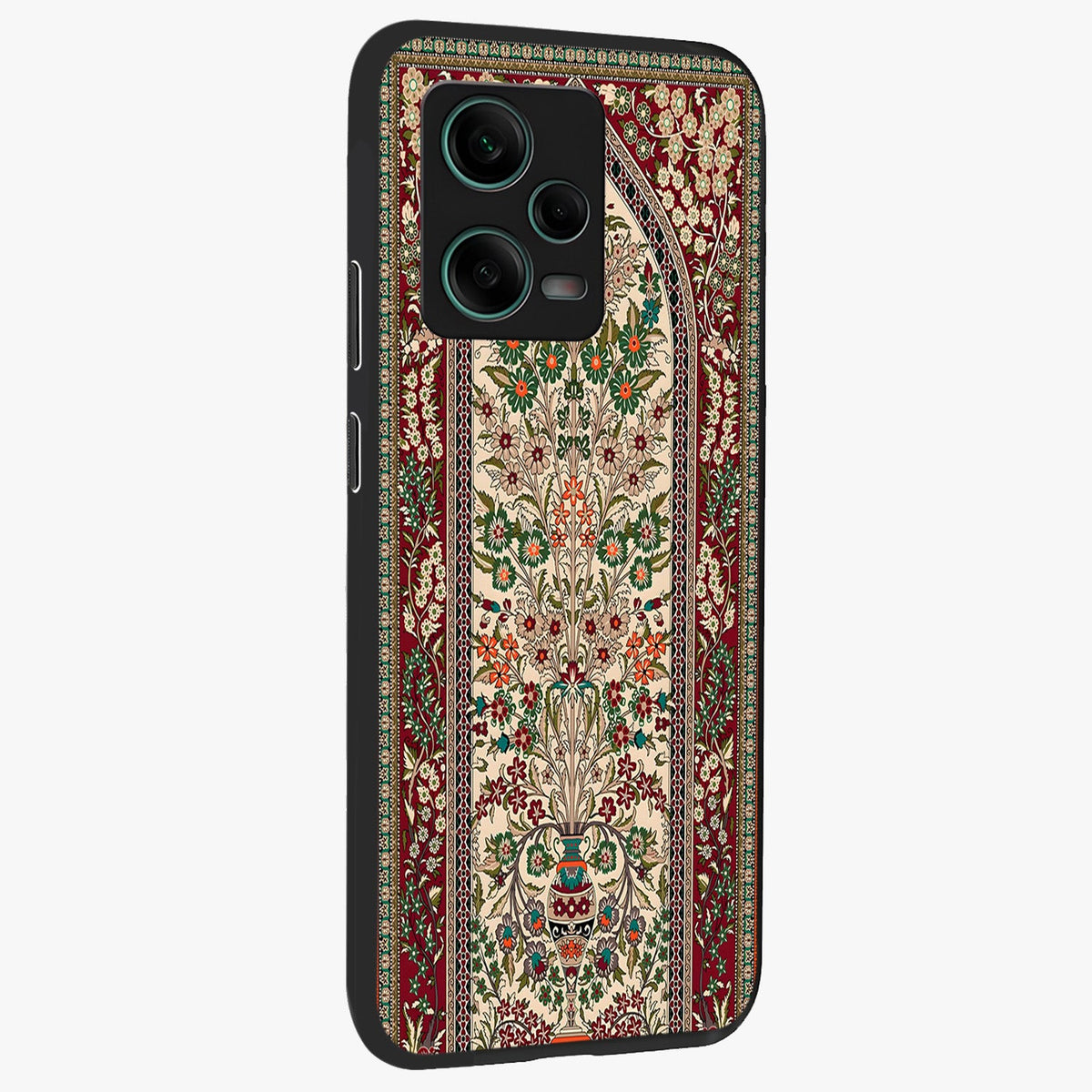 Persian Inspired Glass Case displayed in angled mockup highlighting intricate traditional design with elegant cultural aesthetic.