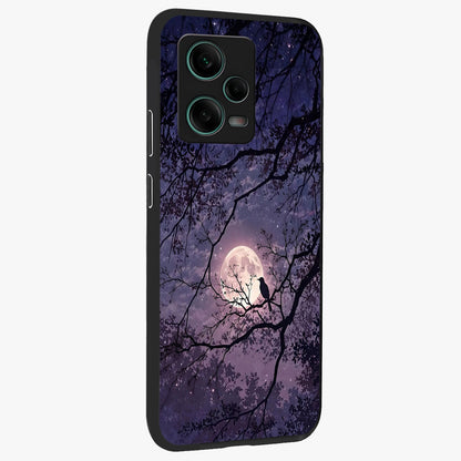 Whispering Moon Silence Glass Case displayed in angled mockup highlighting calm lunar design with dreamy night aesthetic.
